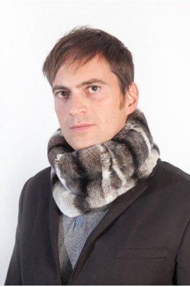 Rex chinchilla fur neck warmer - unisex